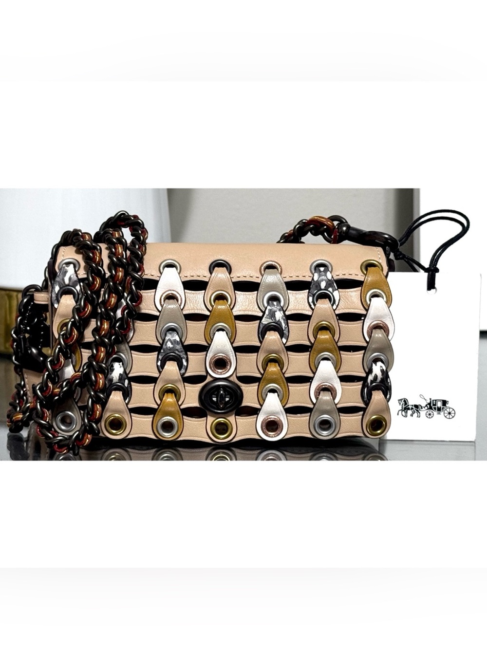 COACH 1941 Dinkier Snakeskin Coach Link Crossbody 10502 Beechwood Multi